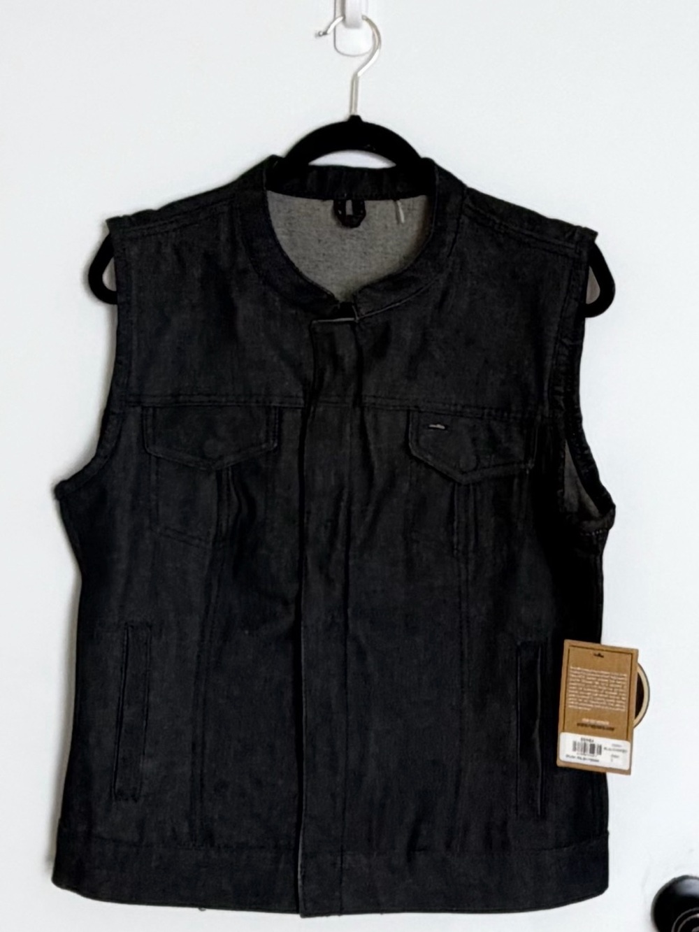 First Manufacturing MFG Co Rough Neck NEW Womens OOAK Motorcycle Denim Vest L
